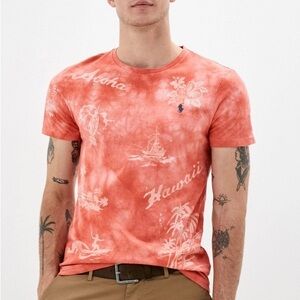 Ralph Lauren Men's Tie-Dye Coral Tee